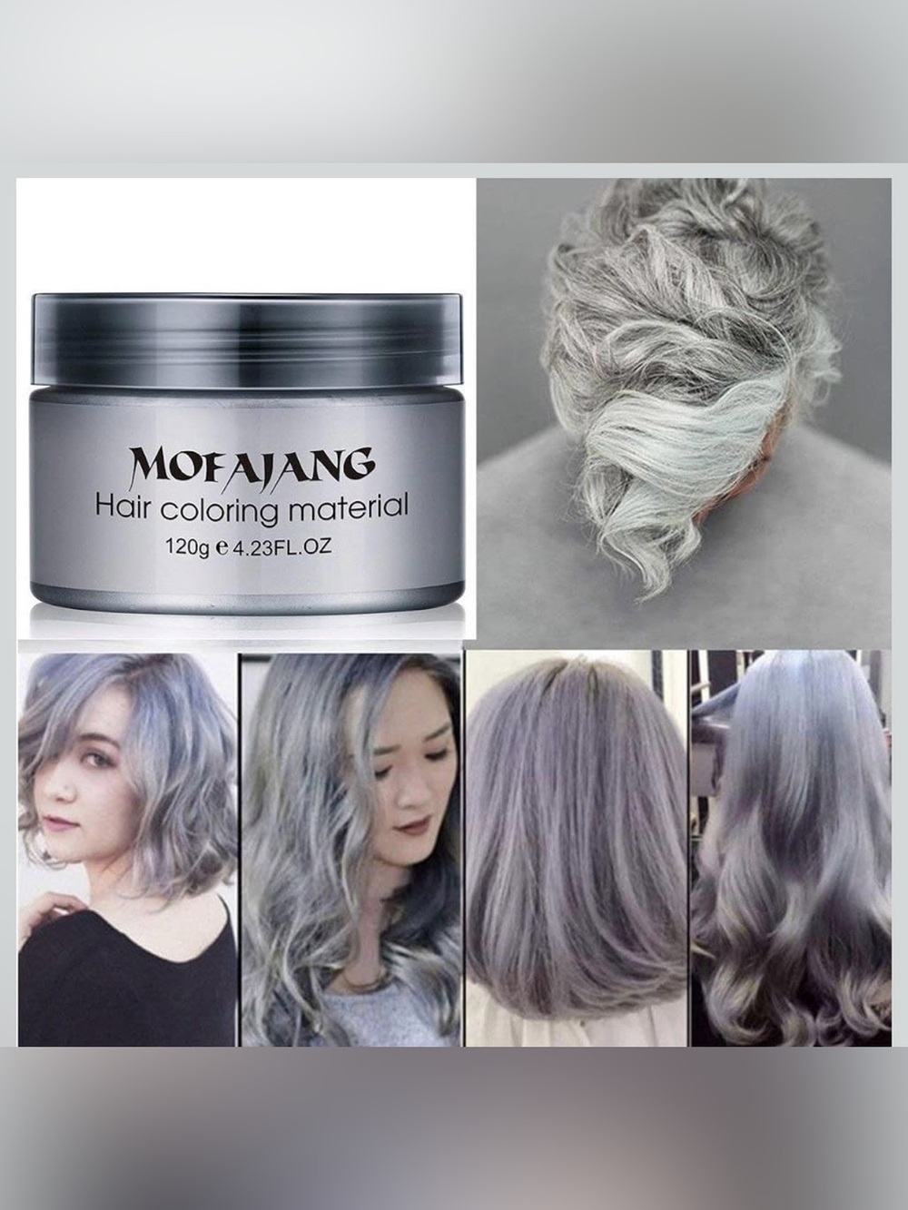 Gray Temporary Hair Coloring Paste